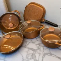 ست ظروف ده پارچه المانی برند MGS دوروگرانیت شکلاتی