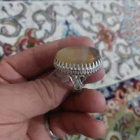 انگشتر نقره عقیق عسلی