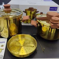 زودپز کرکماز دو قلو استیل طلایی 5/7 لیتر|ظروف پخت‌وپز|فردیس, منظریه|دیوار