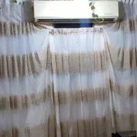 پرده ۳در۴ باچوب آماده نصب کاملا سالم|پرده، رانر، رومیزی|خورموج, |دیوار