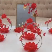 گل کریستال و نمد و|گل مصنوعی|ایوان, |دیوار