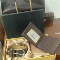 ست کیف و کمربند چرم مشهد