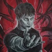 نقاشی  stranger tings (با خودکار )