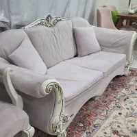 مبل راحتی کار شده با چوب گردو