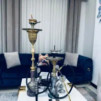 دو‌ عدد قلیون برنجی با متریال درجه ۱ کوچیک و بزرگ|صنایع دستی و سایر لوازم تزئینی|کرج, عظیمیه|دیوار