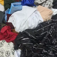 تعدادی پارچه پولک دوزی ،سوزن دوزی ،کرپ ،تور