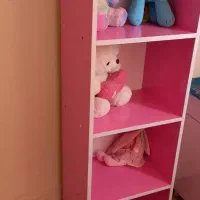 قفسه کتاب و عروسک دخترانه