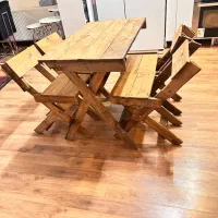 میزد صندلی چوبی تاشو