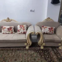 مبل ۷نفره  نیمه استیل  همراه با ویترین ست