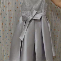 پیراهن مجلسی دخترانه نقره ای شیک،مناسب ۹ تا ۱۲ سال