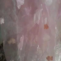 پرده حریر صورای با دانتل روش
