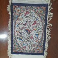 تابلوفرش دستباف ابریشم طرح درخت وپرنده ۶۰در۴۰نو|تابلو فرش|قم, نیروگاه|دیوار