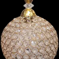 آکبند لوستر تک شعله کریستالی بافت طلایی|لوستر و چراغ آویز|تهران, فردوسی|دیوار