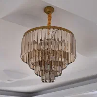 لوستر کریستال شامپاینی مدرن کلاسیک سایز ۴۰ در حدنو