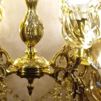 لوستر برنجی برنزی ۴شاخه هشت شعله|لوستر و چراغ آویز|اراک, |دیوار