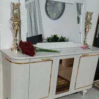 آینه کنسول سفید طلایی مناسب جهیزیه