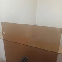 ویترین ام دی اف کنار کابینت شیشه دودی|کتابخانه، شلف، قفسه‌های دیواری|خمینی‌شهر, |دیوار