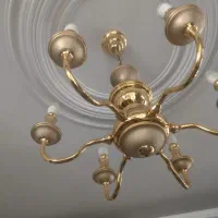 لوستر وآینه شمعدان برنز