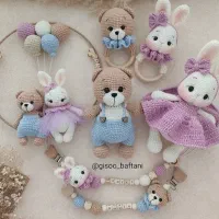 عروسک بافتنی جغجغه بندپستونک دیوار کوب