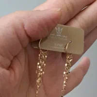 گوشواره و گردنبند نیم ست شرابه ای