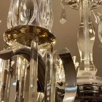 لوستر بزرگ خیلی شیک نقره ای مناسب جهیزیه