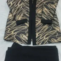 مانتو شلوار مزونی ژاکارد وکرپ