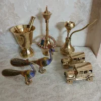 قلیان برنجی برنزی ظروف آشپزخانه کلکسیون مجسمه