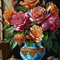 تابلو فرش گل ومنظره وآیه
