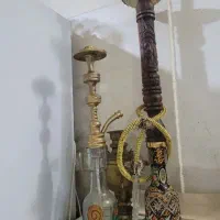 قلیان دو تا برنجی و یک چوب گردو