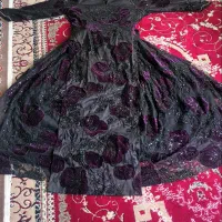لباس لری، تور گل مخملی، رنگ بنفش