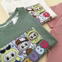 تیشرت کراپ دخترانه طرح لبوبو و کرومی سایز ۴۵ تا ۶۵|کفش و لباس بچه|اصفهان, کوی امیریه|دیوار