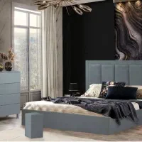 سرویس خواب مدرن MDF هایگلاس ترکیبی طوسی سفید