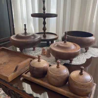 سرویس کامل ظروف پذیرایی چوبی