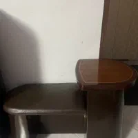 میزتلفن چوب وچرم کشودار|میز تلفن|ملارد, |دیوار