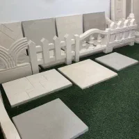 سرامیک پرسلان + نرده باغچه + کف پوش بتنی