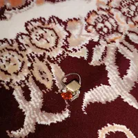 انگشتر نگین دار قرمز و نقره ای رنگ شیک وزیبا|بدلیجات|خرمآباد, |دیوار