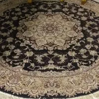 فرش گرد طرح ابریشم