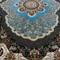 فرش 12 متری نقشه بهار زمینه آبی