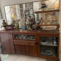 ویترین بوفه آنتیک عتیقه چوبی اینه دکور زیبا قدیمی