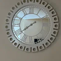 ساعت دیواری ترکیب چوب و آینه لوکس