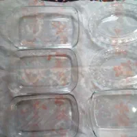 ظروف شیشه ای 2عدد دیس 4عدد مرغ خوری|ظروف سرو و پذیرایی|اندیمشک, |دیوار