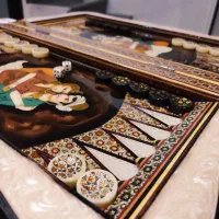 تخته نردبسیار زیبا درجه یک خاتم کاری بادرخشش صدف