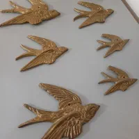 ساعت دیواری برنز و چند پرنده برنز|ساعت دیواری و تزئینی|تهران, خاک سفید|دیوار