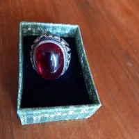 انگشتر یاقوت درشت با رکاب نقره سنگین نو