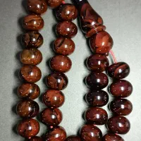 تسبیح کهربا دوپوست کلکسیونی کهنه گرمی