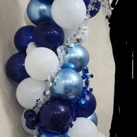 ریسه ی بادکنک تم آبی سرمه ای سفید