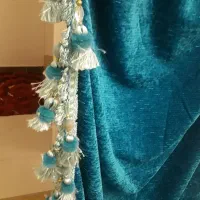 ۲عدد والان مخمل شاین ابی پارچه ترک|پرده، رانر، رومیزی|تهران, ابوذر|دیوار