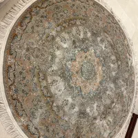فرش گرد دستبافت گونه نقش برجسته۲*۲ ۴متری ۱۲۰۰شانه