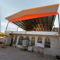 اجرای سقف شیروانی آلاچیق آمد.از پلی کربنات و سوله|خدمات پیشه و مهارت|قم, نیروگاه|دیوار