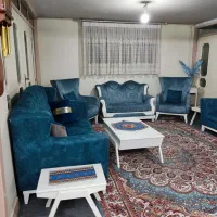 مبل نه نفره بدون شکستگی با میز و دو عدد عسلی سالم